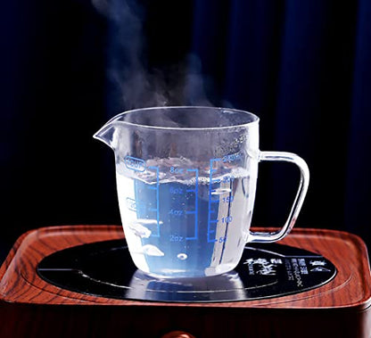 Glass Measuring Cup with Lid, Graduated Beaker Mug with Handle, Light-weight Borosilicate Glass V-Shaped Spout Microwave Safe Scales Cup for Cooking Baking (2cup/16oz/500ml) - size: 16 fl oz
