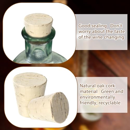 2Pcs Carboy Cork, Fermentation Stopper for 1, 3, 5, 6 Gallon Glass Water Jug Wood Tapered Fermentation Cap Cork Stoppers