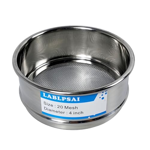 20 Mesh Lab Sieves 4" Diameter 304 Stainless Steel Wire Cloth Test Sieve for Industrial Laboratory Home - size: 20 mesh
