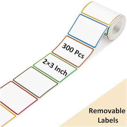 300 Pcs 2×3 Inch Blank Removable Freezer Labels, Waterproof, Oil & Tear Resistant, No Residue Writable Stickers for Food Containers, Jars, Pantry and Meal Prep (Bright) - color: Bright