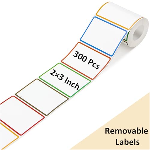 300 Pcs 2×3 Inch Blank Removable Freezer Labels, Waterproof, Oil & Tear Resistant, No Residue Writable Stickers for Food Containers, Jars, Pantry and Meal Prep (Bright) - color: Bright