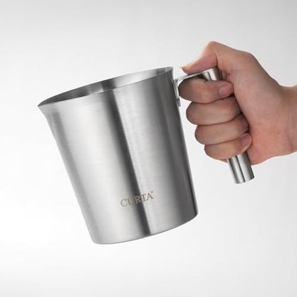 CURTA 18/8 Stainless Steel Measuring Cup with Round Handle and Pour Lip 32 OZ (4 Cup, 1000 ML) - color: Round Handle, size: 32 OZ (4 Cup, 1000 ML)