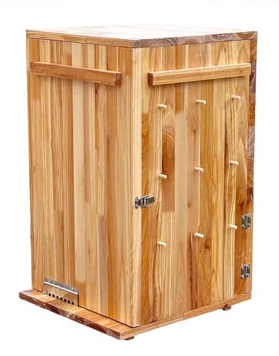 Beehive Box Kit, Pine Wood Integrated Vertical Beeswax Coated Beehive, Without Nest Frame, with Metal Hive Entrance (Natural Wood Color, Integrated Vertical Beehive) - color: Wooden version, size: Integrated Vertical Beehive