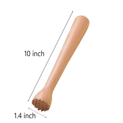 Wooden Muddler for Cocktails 10 Inch, Home and Bar Muddler for Mojitos, Fruit Drinks, Sturdy Wood, Professional Bar Tool - color: 1pack