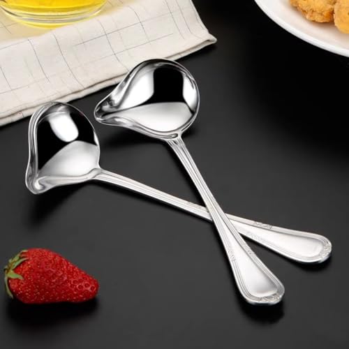 2 Packs of Kitchen Sauce Ladle Gravy Ladle Stainless Steel Kitchen Ladle Heavy Duty Cooking Soup Spoon for Home Kitchen