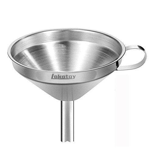 5.5-Inch 14CM Stainless Steel Kitchen Funnel with Strainer Filter for Transferring of Liquid Dry Ingredients and Metal Cooking Funnel - size: 1 Pack 5.5"