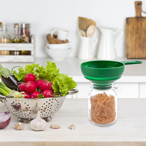 1PCS Wide Mouth Versatile Funnel,Canning Funnels for Kitchen Use Plastic Folding Funnel Telescopic Wide Mouth Large Canned Kitchen Filling Tools Green