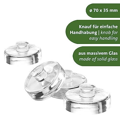 Westmark Fermentation Weights - Fermentation Set of 4 Fermentation Weights for Fermentation, Glass Weights in Two Sizes, Accessories for Fermentation - Glass, Diameter 7 cm, Pack of 4 - size: Ø 7 cm