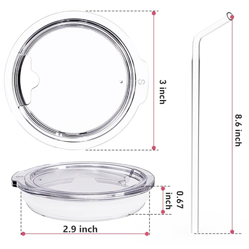 Reusable Wide Mouth Mason Jar Lids with Glass Straw Hole -Fit 2.9-inch Wide Mouth Jars, Compatible with Ball 16oz & 32oz Jar, BPA-Free Straw Lids (Jars Not Included)-2-Pack - size: 2 PACK