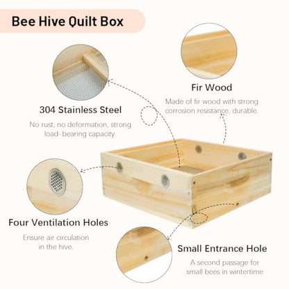 2Pcs Bee Hive Winter Quilt Box, Langstroth Overwintering Beehive Quilt Box for Bees Winter (8 Frame) - size: 8 Frame