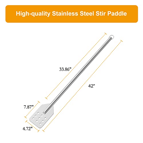 42 Inch Crawfish/Crab Boil Mixing Stir Paddle Accessories for Stockpots and Fry Pots,Stainless Steel Mash Paddle - size: 42" Stainless Steel Paddle
