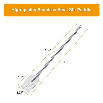 42 Inch Crawfish/Crab Boil Mixing Stir Paddle Accessories for Stockpots and Fry Pots,Stainless Steel Mash Paddle - size: 42" Stainless Steel Paddle