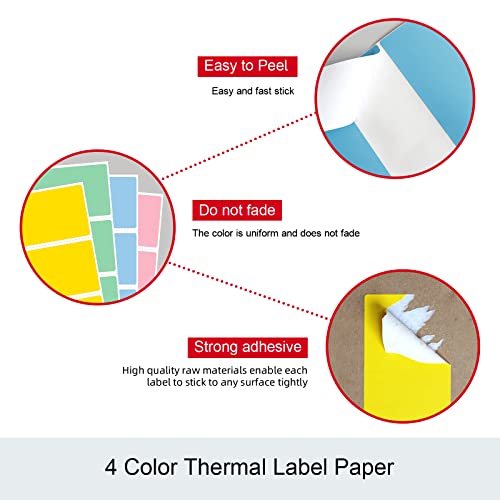 Misofuki 2.25x1.25 1000 Rectangular Red Direct Thermal Labels Roll Compatible with Zebra, Rollo, MUNBYN, Self-Adhesive Direct Thermal Labels - color: R-1-rd