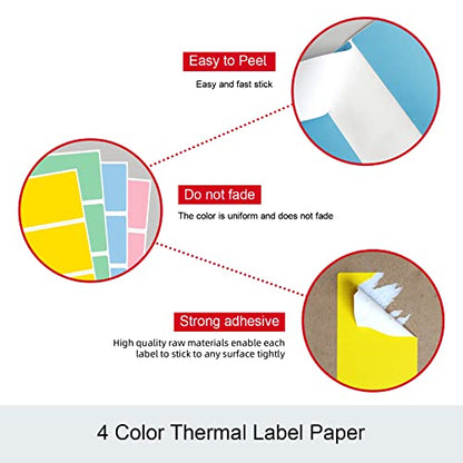 Misofuki 2.25x1.25 1000 Rectangular Red Direct Thermal Labels Roll Compatible with Zebra, Rollo, MUNBYN, Self-Adhesive Direct Thermal Labels - color: R-1-rd