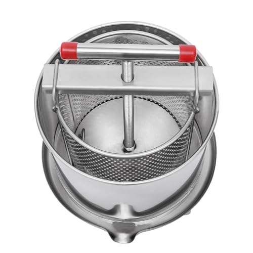 Honey Extractor, 12.6L/532.6 Oz Bee Honey Press Machine With Large Press Plate, Portable Stainless Steel Beekeeping Equipment Tool w/ Uniform Mesh, Large Bee Honey Press Extractor For Farms, Beehives