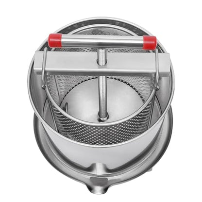 Honey Extractor, 12.6L/532.6 Oz Bee Honey Press Machine With Large Press Plate, Portable Stainless Steel Beekeeping Equipment Tool w/ Uniform Mesh, Large Bee Honey Press Extractor For Farms, Beehives