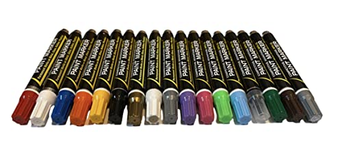 Enamel Paint Markers - MPD-15 MEDIUM - Multi-Packs - Permanent, Waterproof, Quick-drying (Full Set | All (17) Colors |) - color: Full Set | All (17) Colors