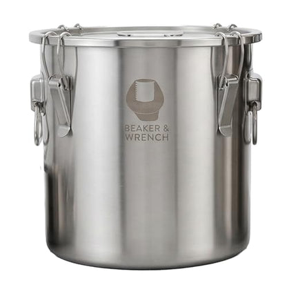 Food Safe 304 Stainless Steel 5 Gallon (20L) Container Bucket with Clamps and Air-Tight Lid with Silicone Gasket - size: 20L