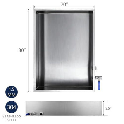 Marada Maple Syrup Evaporator Pan with Dual Interface Steam Table Pan,304 Stainless Jam Food Chafing for Home, Outdoor, Cooking (30"L x 20"W x 9.5"H) - size: 30x20x9.5 Inch (Pack of 1)