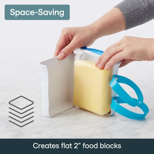 YouCopia FreezeUp Freezer Food Block Maker, 2 Cup, 2-Pack, Meal Prep Bag Container to Freeze Leftovers and Soup - size: 2 Cups, 2-Pack, style: Food Block Maker