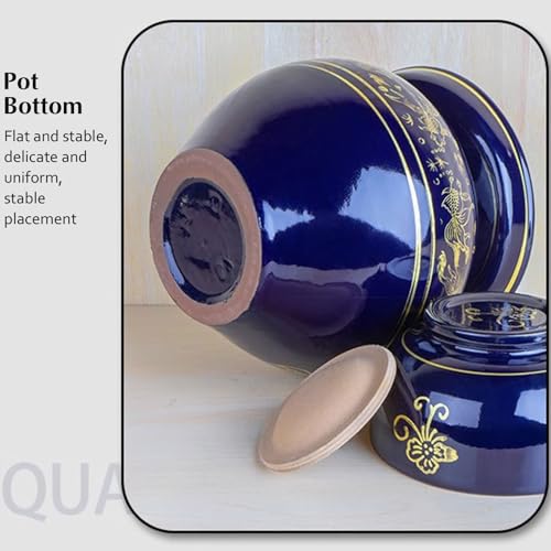 Traditional Chinese Porcelain Pickle Jar, Fermentation Crock Pickling Pot, Fermenting Jar With Lid, Stoneware Fermenter(3kg) - size: 3kg