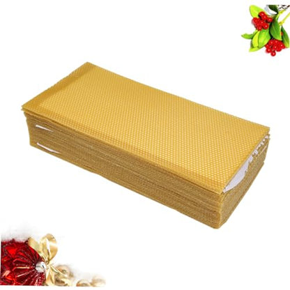 10Pcs Natural Beeswax Sheets Beekeeping Supplies Honeycomb Wax Foundation for Beehive Frames Apiary Equipment 16.33X7.67In