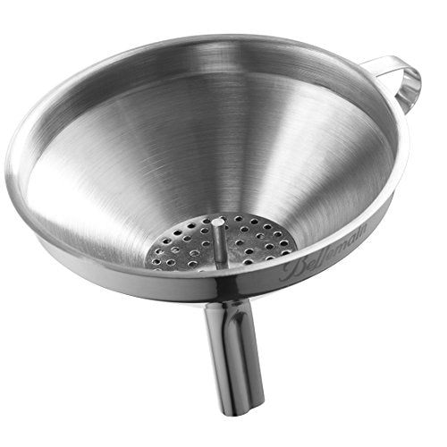 Bellemain Stainless Steel Funnel for Kitchen, 5.5 Inch with Strainer - color: Funnel, size: 5.5"