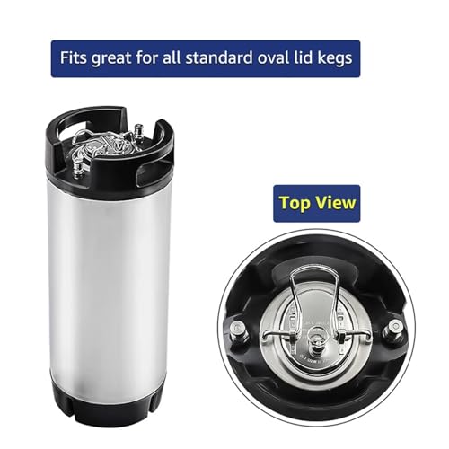 19L Cornelius HomeBrew Keg, Stainless Steel Soda and Draft Beer Keg with Standard Ball Lock Disconnect, Stackable Design, 130psi Pressure Resistance