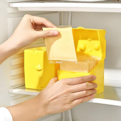 Kitchen fresh-keeping box, ABS flip cheese box, refrigerator fresh-keeping box, food and snack packaging, butter storage box - size: yellow