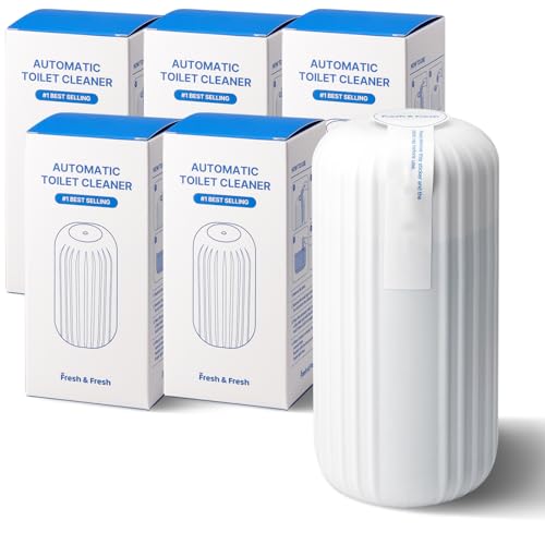 Fresh & Fresh Automatic Toilet Bowl Cleaners - 5 Bottles(UPTO 2500 FLUSHES/Bottle), Commercial and Residential Cleaner 3-4 MONTH Lasting Toilet Bowl Cleaner Bottle - color: Bottle (White), size: 5