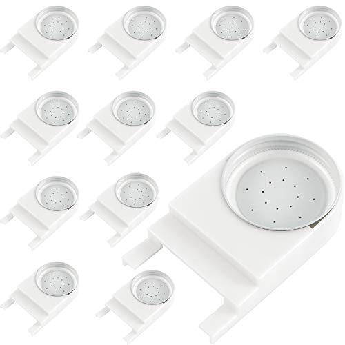 KEILEOHO 12 Pack 5.5 inches x 3.15 Inches Bee Feeder, Honey Bee Beehive Front Entrance Feeder, Bee Drinking Equipment with Lids for Professional Beekeeper or Beginner Feeding Sugar Syrup or Water