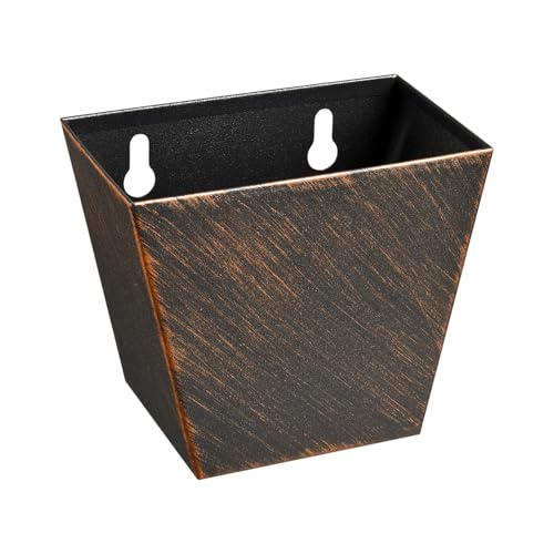 Retro Stainless Steel Beer Cap Bucket Wall Mounted Bottle Cap Catcher with Drain Holes Antique Copper for Outdoor Post Cooler Table - color: Aged Copper