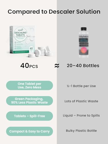 GROWNSY Bottle Sterilizer Descaling Tablets Bottle Warmer Descaler, Baby Food Makers Cleaner, Daily Essential Descale, Deep Limescale & Odor Removal, Performance Care, 40 Count for Regular - size: 40PCS