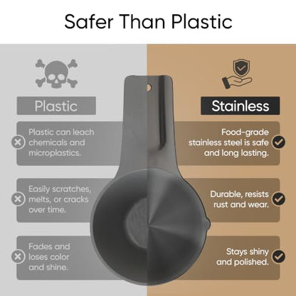 Color Up ½ Cup Measuring Cup (120 ml) – Premium Black Stainless Steel, Accurate for Wet & Dry Ingredients, Embossed Markings, Easy-Pour Spouts, Dishwasher-Safe, Kitchen Essential - size: 1/2 Cup (120 ml) Black