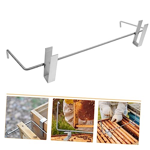 IMIKEYA Tool Stand Clothes Hanging Rack Stand Beekeeping Perch Beehive Frame Perch Honey Frames Stainless Steel Beekeeping Tools Holder Silver Handle Metal Beehive Shovel Bee Frame
