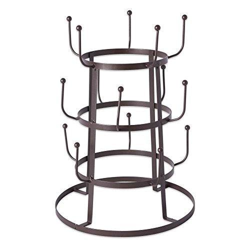 DII Metal Kitchen Storage Collection 3-Tier Mug Tree Stand, 9.5x12.75, Rustic Bronze - color: Rustic Bronze