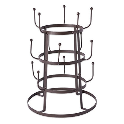 DII Metal Kitchen Storage Collection 3-Tier Mug Tree Stand, 9.5x12.75, Rustic Bronze - color: Rustic Bronze