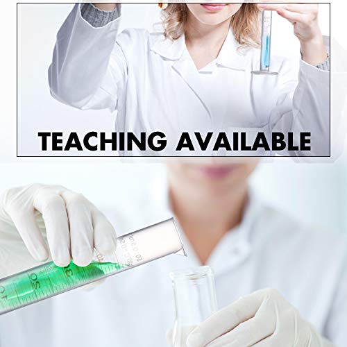 Measuring Cylinder Set, 4 Sizes Graduated Polypropylene Lab Test Tubes in 100 ml, 50 ml, 25 ml, 10 ml for Laboratory, & Science Experiments with 4 Plastic Droppers in 3 ml