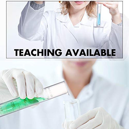 Measuring Cylinder Set, 4 Sizes Graduated Polypropylene Lab Test Tubes in 100 ml, 50 ml, 25 ml, 10 ml for Laboratory, & Science Experiments with 4 Plastic Droppers in 3 ml