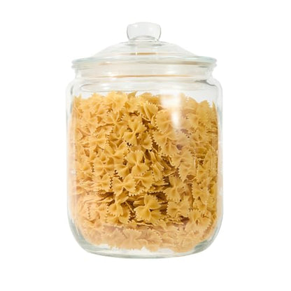 Restaurantware Glass Jar - 1 Count - Vetri 2 Gallon Glass Storage Jar, With Lid, Clear, Dishwasher-Safe - Storage Container For Flour, Coffee Beans, Kitchen Organization - size: 2 gal