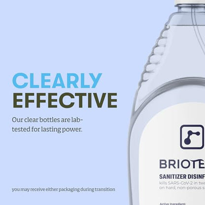 BRIOTECH Sanitizer Disinfectant Hypochlorous Spray, Kill 99.99% of Viruses & Bacteria, Control Mold, Eliminate Odor, Gentle for Nursery & Play Rooms, Food Contact Surface Sanitizer, 8.5 fl oz (2 Pack)
