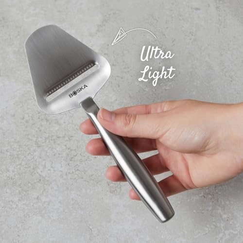 Boska Stainless Steel Cheese Slicer - Copenhagen For All Types of Cheese - Multi-Functional Cheese Slicer - Handheld Slicer - Silver Non-Stick - Dishwasher Safe - For Kitchen Cooking - style: Cheese Slicer