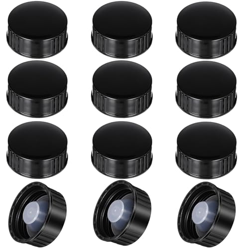 12 Pack 28mm Bottle Caps Growler Caps, Resin Black Seal Screw Cap Beer Bottle Cap Compatible fo Glass Jugs Replacement, Food, Cosmetics Bottles