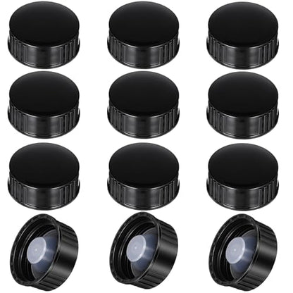 12 Pack 28mm Bottle Caps Growler Caps, Resin Black Seal Screw Cap Beer Bottle Cap Compatible fo Glass Jugs Replacement, Food, Cosmetics Bottles