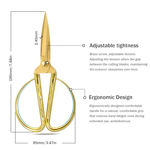 Grand Opening Ribbon-Cutting Ceremony Kit – Includes Gold Scissors, Flower Ball, Red Ribbon & White Gloves,Suitable for all ribbon-cutting and inauguration ceremonies (Embossed Handle) - style: Embossed Handle