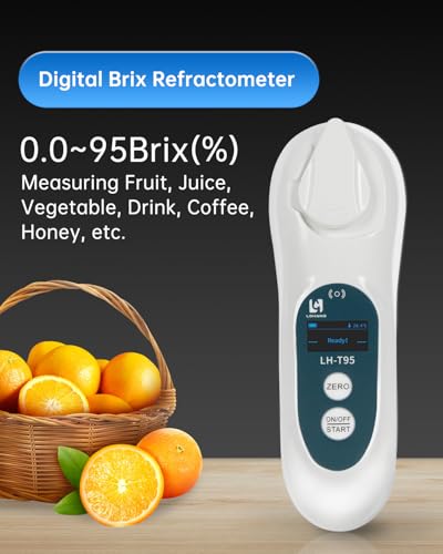 3-in-1 Digital Brix Refractometer with ATC/Refractive Index(RI), 0-95% Brix Measurement Range, High Accuracy Fast Touchscreen Test for Honey/Maple Syrup/Fruit Juice/Coffee | Digital Brix Refractometer with ATC 0-95% - size: 0-95%Brix