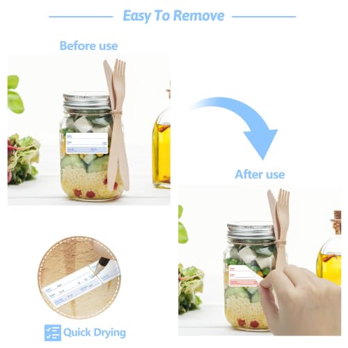 2 Rolls 1000 Pcs 1 X 2 inch Removable Food Date Sticker Labels, Easy to Write for Freezer, Refrigerator Food Containers Date Sticker, Leftover Labels (New-Blue-Red-Spanish) - style: New-Blue-Red-Spanish