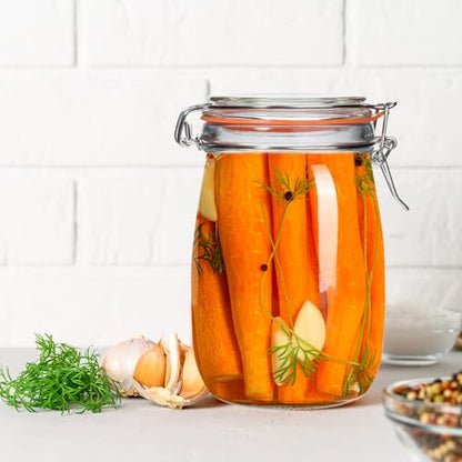 32 oz Wide Mouth Mason Jars,4 Pack Glass Pickling Jars with Airtight Lids,Air Tight Glass Storage Container for Canning,Pickling,Fermenting - color: 32OZ