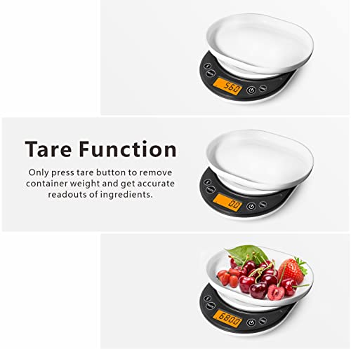 UNIWEIGH Smart Digital Food Scale Grams and Ounces Kitchen Scale 0.1g/3kg | Scale with Nutritional Calculator,Food Weight Scale for Weight Loss,Keto, Macro,Calorie,Meal Prep,6 units,LCD display