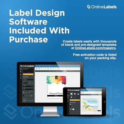 2" Round Labels - Permanent Adhesive, White Matte - Great for Candle & Jar Lids, Products, Favor Labels - Pack of 100,000 Circle Stickers, 5,000 Sheets - Inkjet/Laser Printers, OL5375WX, OnlineLabels - size: 5000 Sheet Pack